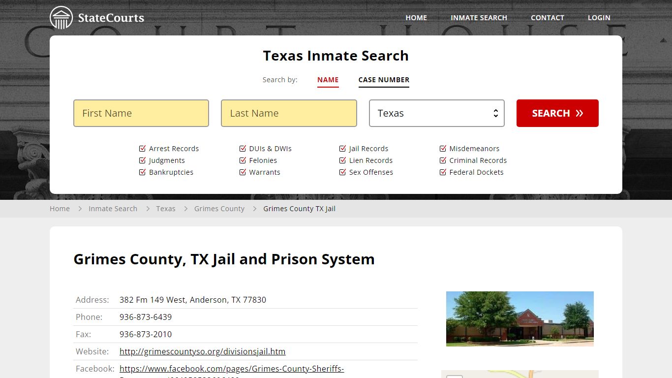 Grimes County TX Jail Inmate Records Search, Texas - StateCourts